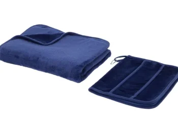 Discount Froyak 2-In-1 Reisdeken & Reiskussen Beige,Blauw,Grijs