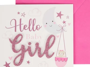 Best Office Essentials 3D-Geboortekaart Blauw,Roze