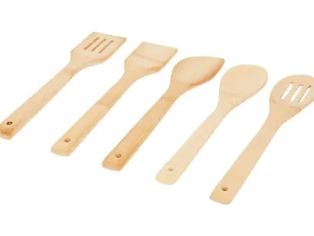 Hot Rösle Bamboe Keukengerei-Set In Houder Beige