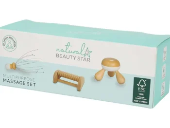 New Palmolive Beauty Star Houten Massageset Bruin