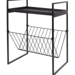 Hot Merk Bijzettafel Met Tijdschriftenrek Beige,Zwart