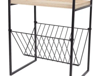 Hot Merk Bijzettafel Met Tijdschriftenrek Beige,Zwart