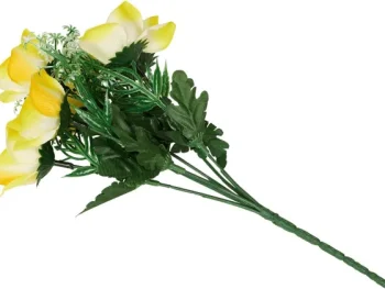 Clearance Merk Boeket Van Kunstbloemen Geel,Rood,Roze,Wit