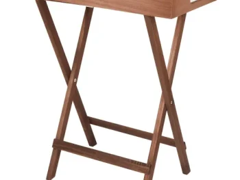 New Merk Dienblad Op Voet Bruin,Wit