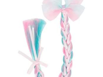 Clearance Schrunchmiez Haarclip Of -Elastiek Met Vlecht Blauw,Groen,Meerkleurig,Paars,Roze