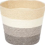 Best Merk Home Accents Bloemenmand Met Strepen Grijs,Groen,Oranje,Roze