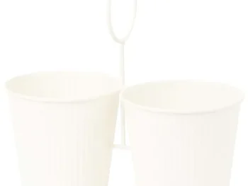 Sale Merk Home Accents Duo Bloempot In Houder Zwart,Groen,Wit
