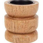 Clearance Merk Houten Theelichthouder Beige