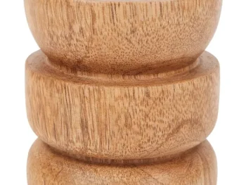 Clearance Merk Houten Theelichthouder Beige