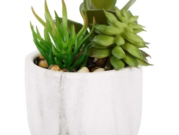 Fashion Merk Kunstvetplant In Marmerlook Pot