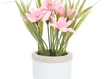 Discount Merk Kunstzomerbloemen In Pot Geel,Paars,Roze,Wit