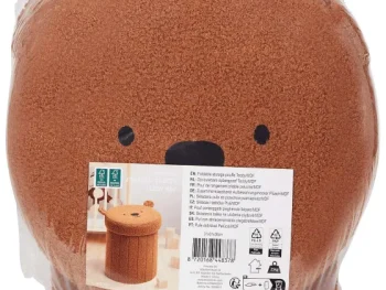 Discount Merk Opvouwbare Opbergpoef Teddy Bruin,Grijs,Wit