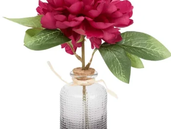 Hot Merk Pioen Kunstbloem In Vaasje Rood,Roze,Wit