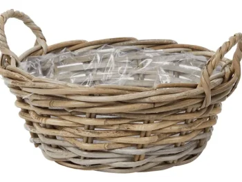 Sale Merk Rieten Bloemenmand Bruin