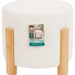 Discount Studio Home Poef Met Bamboe Poten Wit